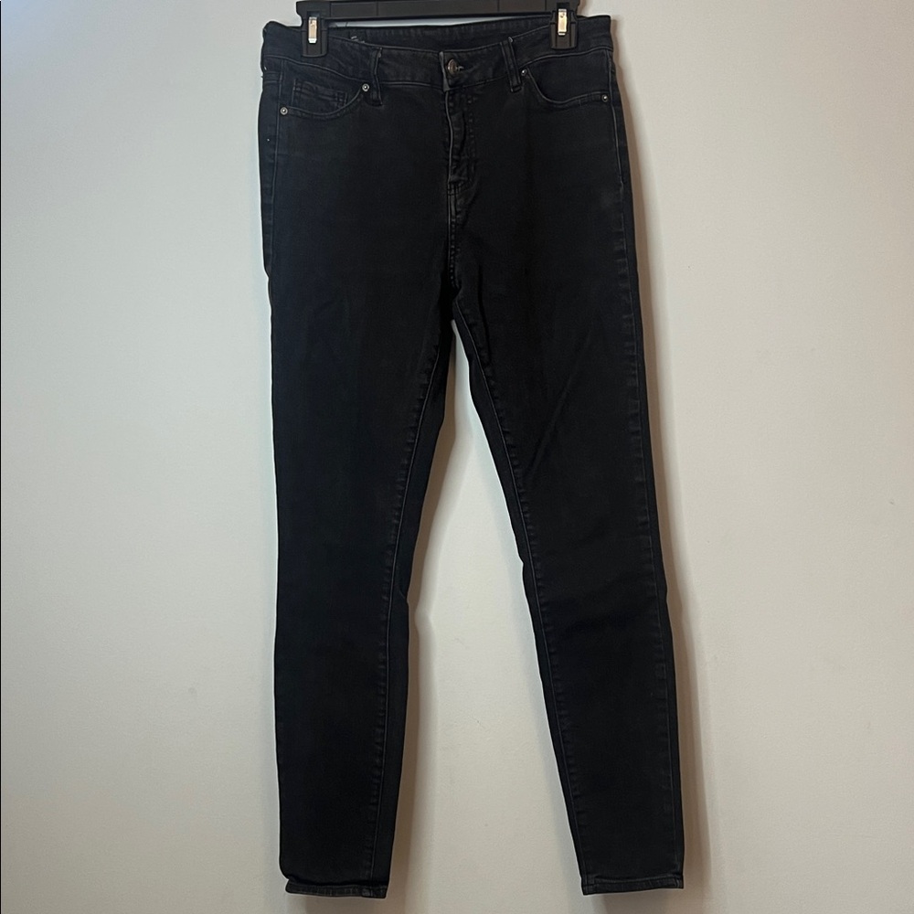 Armani Exchange Classic Black Denim High Rise Skinny Jeans‎ Grunge Biker Punk 30